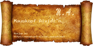 Mauskopf Alvián névjegykártya